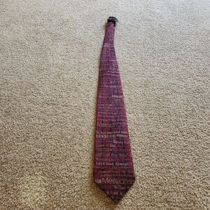 Religious I Am- Jesus Classic Men's Maroon Text-Print Tie